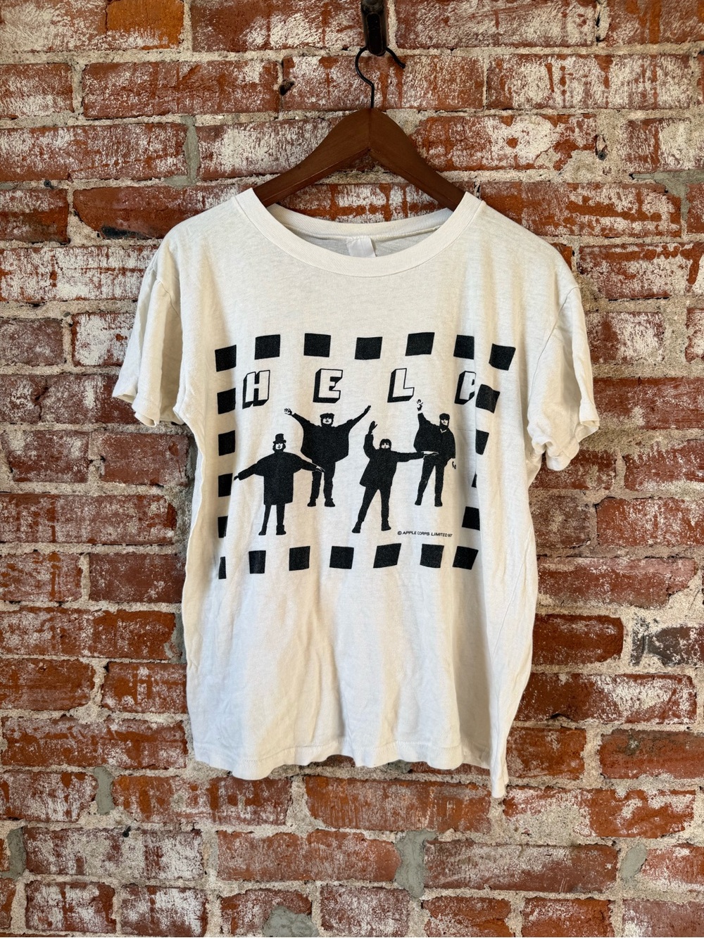 VTG. The Beatles Help T-Shirt 1987 Single Stitch Medium Apple Black And White